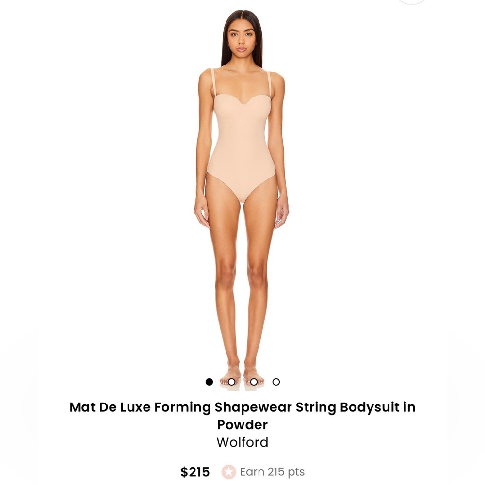 WOLFORD Mat De Luxe Forming Shapewear String Bodysuit in Powder (MEDIUM D)